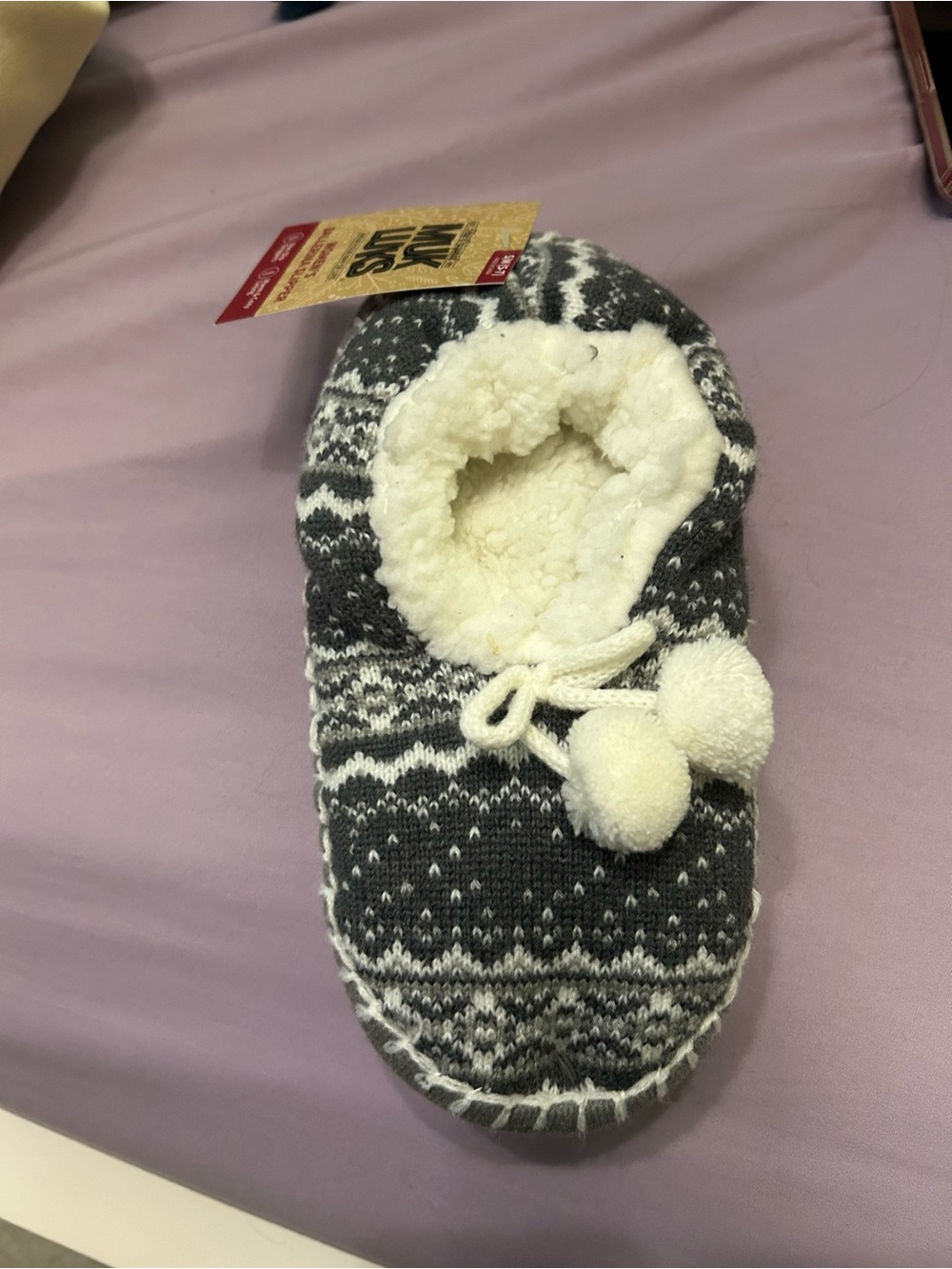 MUK LUKS Women’s  Sherpa-Lined Pom Pom Slippers